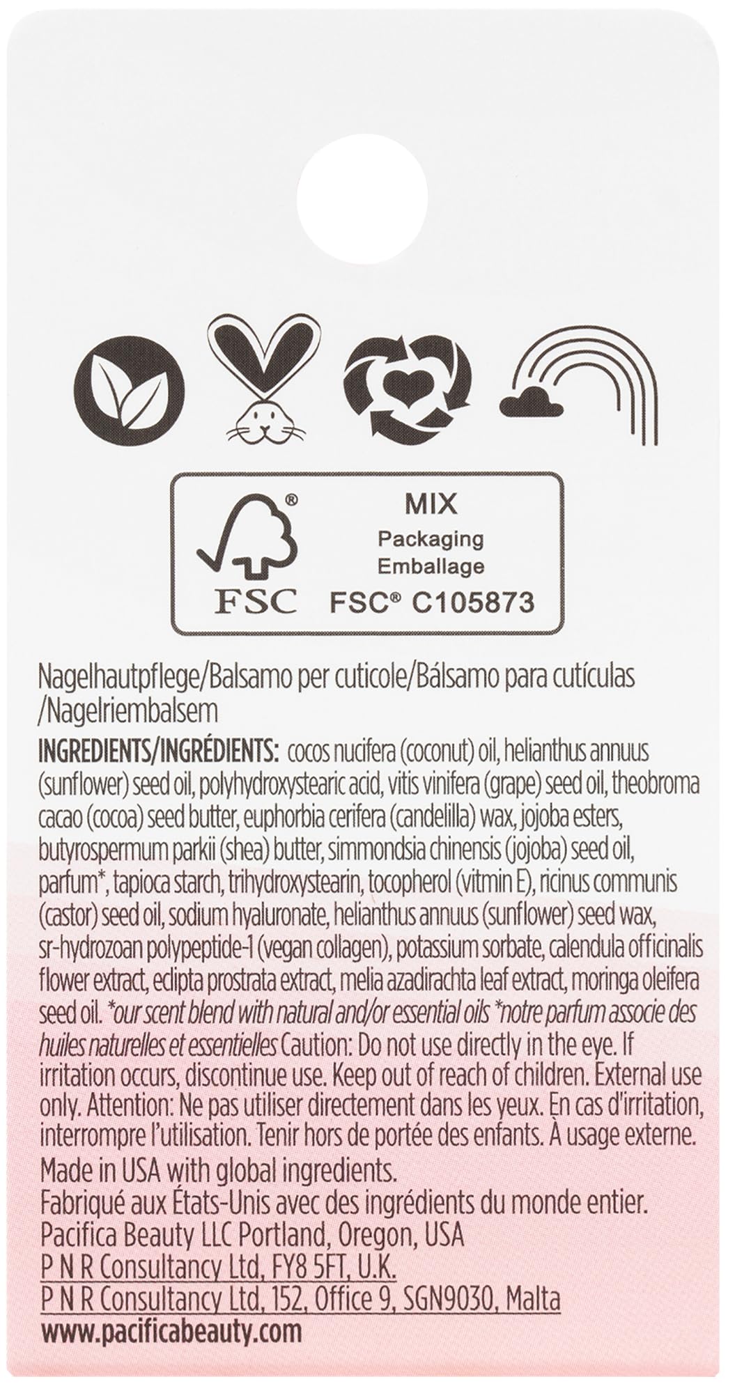 Pacifica Beauty Vegan Collagen Cuticle Balm, Bath and Body, Nail Care, Nail Repair for Dry Damaged Nails, Cuticle Cream, Cuticle Care, Nail Treatment, Skin Care, Body Care, 0.3 fl oz (1 Count)